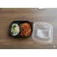 TWO COMPARTMENT MICROWAVE FOOD SERVING CONTAINER 