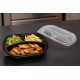 THREE COMPARTMENT MICROWAVE FOOD SERVING CONTAINER 